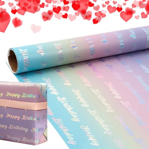 Papel de regalo de cumpleaños, decoración de intercambio de vacaciones, letras de estrellas, diseño de cumpleaños, para niños, jóvenes, adultos, fiestas, celebraciones, ocasiones escolares, proyectos