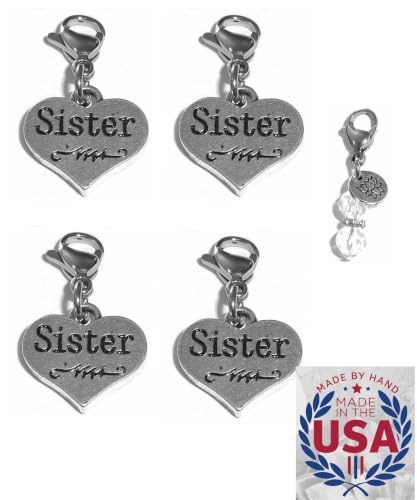 Image of Hidden Hollow Beads 4 Clip On Charms for Purse, Handbag, Keychain, Zipper Pull, Backpack, Jewelry Accessory, USA
