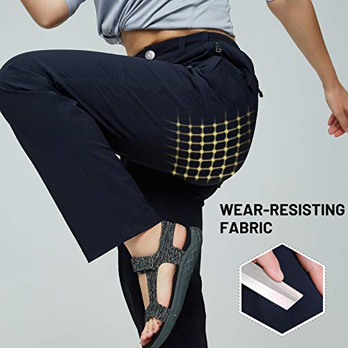 Mier Women's Quick Dry Cargo Pants Lightweight Tactical Hiking Pants With 6 Pockets, Stretchy And Water-Resistant, Navy, 12,Casual #TOP1