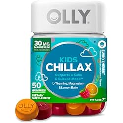 1 of OLLY Kids Chillax Gummy, For a Calm and Relaxed Mood*, Magnesium, L-Theanine, Lemon Balm Extract, Chewable Supplement, Sherbet Flavored, 25 Day Supply - 50 Count (Packaging May Vary)