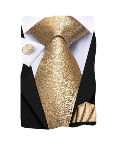 Image of Dubulle Mens Tie Set Solid Paisley Silk Striped Necktie for Men with Cufflinks Tie and Pocket Square