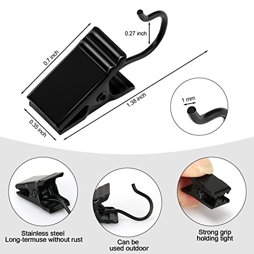 Hoosun 50 pack stainless steel clip hooks for hanging,s hook with clip for hanging outdoor string lights,metal christmas lights clips hangers,curtain hooks,picture clips with hook,small photo clip 5 Hoosun 50 pack stainless steel clip hooks for hanging,s hook with clip for hanging outdoor string lights,metal christmas lights clips hangers,curtain hooks,picture clips with hook,small photo clip - image 6