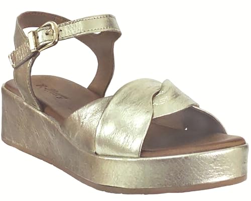 Femme Nu-Pied Platine métallisé Garant : sandale plate ouverte pour femme