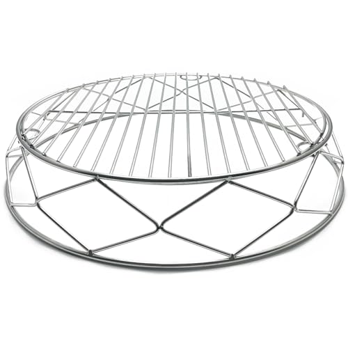 Tlhshuyu Stainless Steel Round Fire Pit Cooking Grates Accessory Kit for 19.5 Solo Stove Bonfire and Other Firepit Grill Fire Pit Stand for Outdoor Camping BBQ Picnic Fireplace Tools
