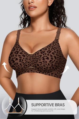 Image of OEAK Womens Comfortable Jelly Bra No Underwire Full Support Tshirt Bras