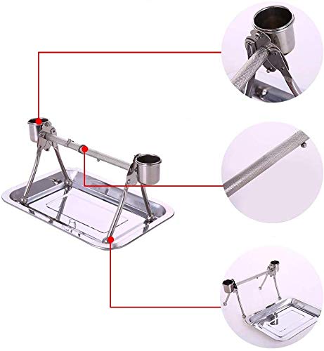 Image of Litewood Bird Perch Stand Stainless Steel Table Rack with Feeder Cups Tray for Budgie Parakeet Cockatiel Conure Finch