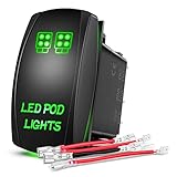 Nilight LED POD Lights Rocker Switch Led Light Bar Switch 5Pin Laser On/Off switches 20A/12V 10A/24V Switch with Jumper Wires Set for Cars,Trucks,RVs,2 Years Warranty