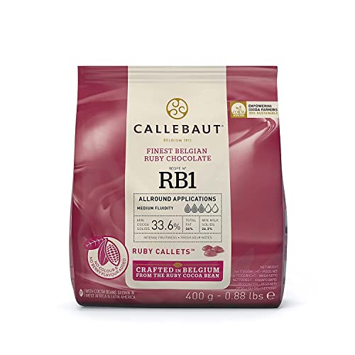 Callebaut Receta N. RB1 El Mejor Chocolate Rubí Belga, 400 g