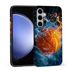 Blue Red Flame Basketball-Glossy