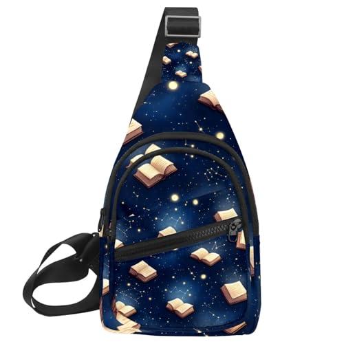 Sac à dos à bandoulière Magic Books multicolore réglable pour sport et voyage