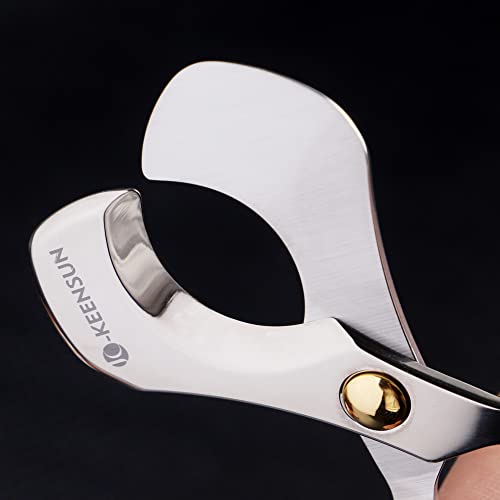 KEENSUN Cortador de tesoura de charuto, tesoura de corte reto de lâmina dupla guilhotina de aço inox