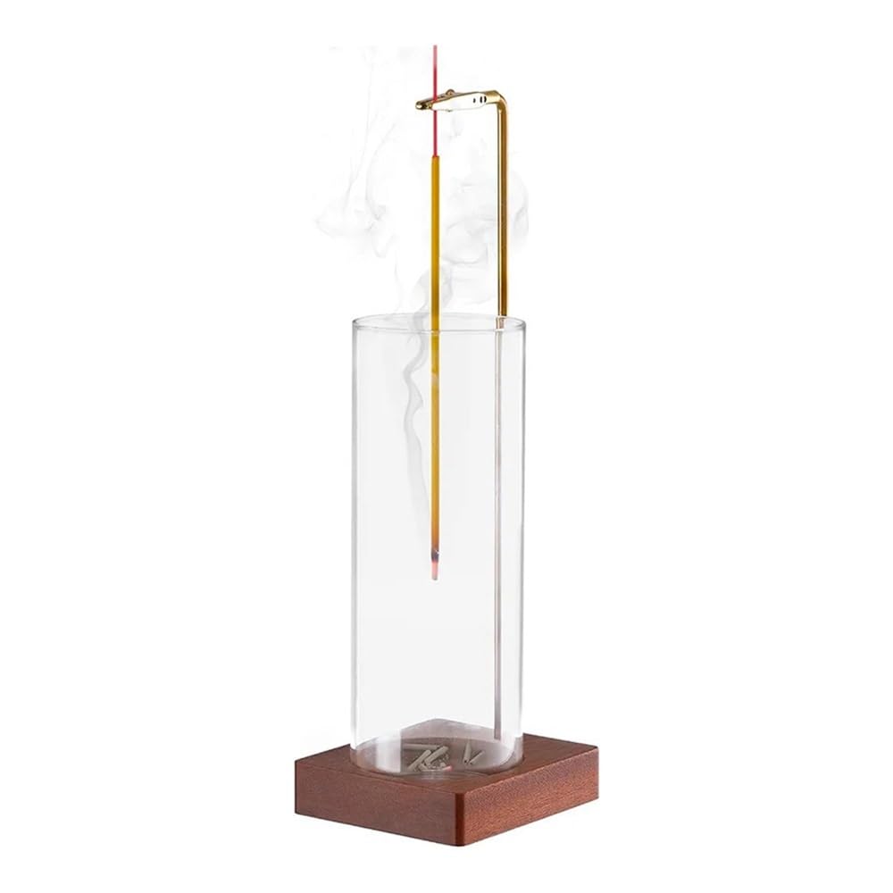 Soporte de incienso, soporte de incienso para palos, recogedor de cenizas de vidrio extraíble, quemador de incienso sin desorden, meditación, yoga, spa (1 unidad)