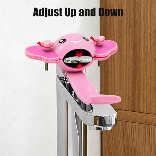 Image of Faucet Handle Extender Cartoon Faucet Extender Animal Handle Extenders Universal Soft Handle Extender Hand Washing Faucet Sink Handle Extender Small Hand Washing Solution(Pink)