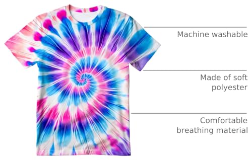 Image of Kids Tie Dye T-Shirt,Children Hippies Senior Tie Dye Tee Tshirt for Boys Girls