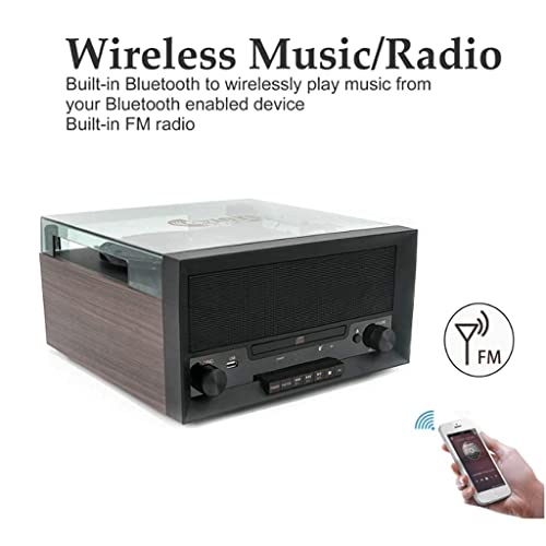 Tourne-Disque Bluetooth à 3 Vitesses entraîné par Courroie, Tourne-Disque Vinyle Vintage Haut-parleurs stéréo intégrés, avec Prise Casque/entrée auxiliaire/Sort - Les Beatles, Paul McCartney, John Lennon, RIngo Starr, George Harrison Tourne-Disque Bluetooth à 3 Vitesses entraîné par Courroie, Tourne-Disque Vinyle Vintage Haut-parleurs stéréo intégrés, avec Prise Casque/entrée auxiliaire/Sort – Image 3
