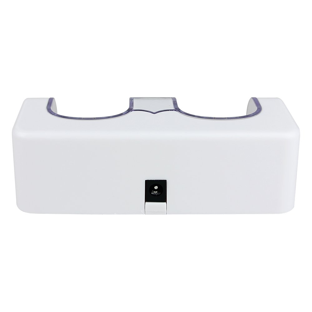 Dual Charging Station,Galexh SHY01 Charger Dock with Two Rechargeable 2800mAH Batteries and LED Light for Wii Remote Controller(White)