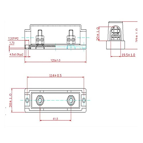 Fusible fourche 100A protection circuit automobile avec base de plaque