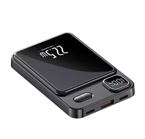 10000mAh Magnetic Qi Wireless Power Bank 22.5W Super Fast Charging, Portable Charger, PD20W Two-Way Fast Charge, LED Display Compatible with iPhone 15/15 Plus / 15 Pro / 15 Pro Max [BLACK]