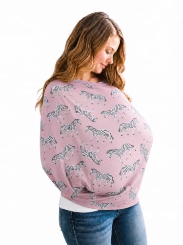 Image of Copper Pearl Nursing Cover for Breastfeeding - Multi-Use Baby Car Seat Canopy, Stroller Shade & Breast Feeding Wrap for Women, Stretchy Breathable Carseat Shawl for Boy or Girl, Zella