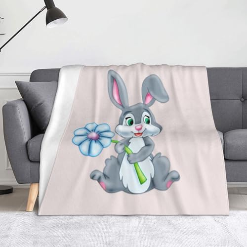 Couverture imprimé lapin de Pâques 127x152cm douce chaude premium - 2