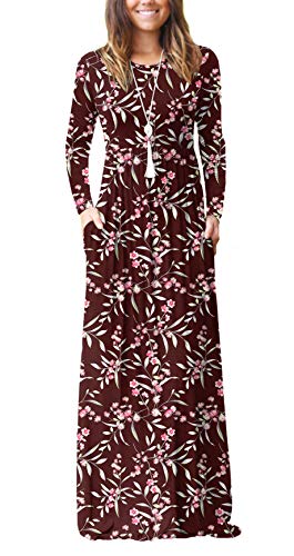 Image of VIISHOW Women's Long Sleeve Loose Plain Maxi Dresses Casual Long Dresses with Pockets
