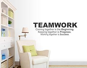 Asmi Collections Self Adhesive Wall Stickers Teamwork Motivational Quotes for Office