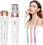 Epilierer für Frauen,2 in 1 Gesichtshaarentferner für Frauen,USB Elektrischer Gesichts Epilierer,mit LED-Licht und 2 Ersatzköpfen,Gerät, schmerzloser Damenrasierer für Körper,Wangen,Kinn,Arme
