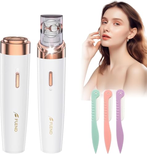 Epilator for Women, Hair Removal Device for Women, 2 Replacement Heads, Epilator for Face, 2 in 1 Hair Removal Device, Painless Lady Shavers, for Lip, Mustache, Chin