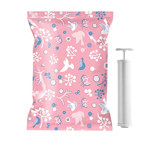 HEELPPO Bolsas De Almacenamiento Al VacíO Bolsas De VacíO Bolsas De Ropa Al VacíO con Bomba De SuccióN Bolsas De CompresióN Bolsas De Almacenamiento Ahorre Espacio Pink,100X80CM