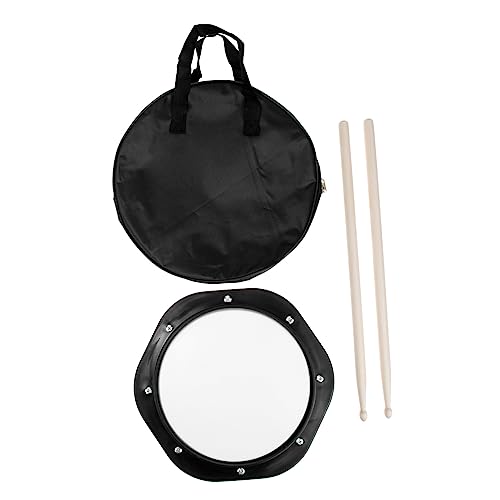 HANABASS 1Set Drum Practice Pad Dumb Drum Pad with Drumsticks and Carrying Pouch for Beginners Drummers Silent Practice Accessory for Home Use