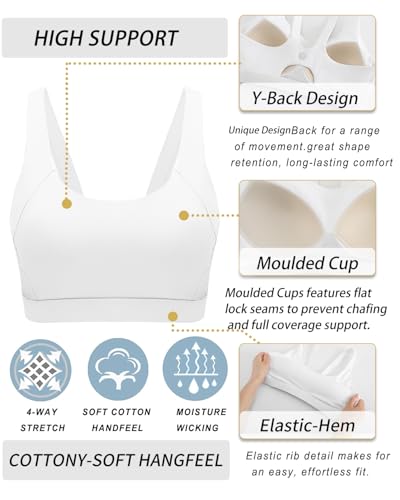 Image of RUNNING GIRL Sports Bra for Women High Support, Molded Cup High Impact Sports Bras for Women with Sewn in Pads
