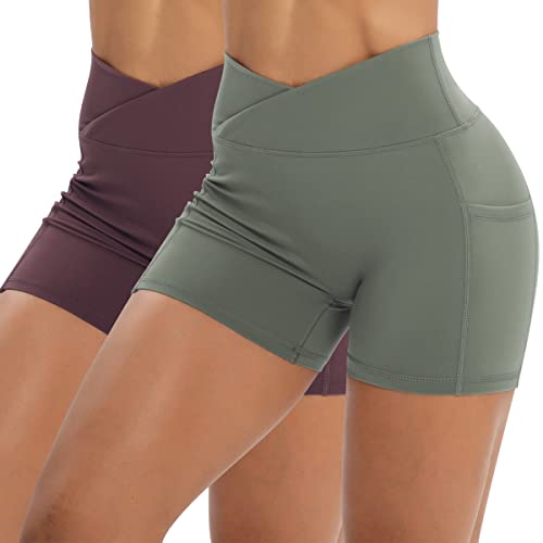 Iserkafe Cross-Wrap Kompressionsshorts 2er-Pack Damen