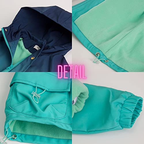WELAKEN Kid's Gradient Fleece Lined Zipper Hooded Water-resistant Jackets with Pockets,Boy & Girl's Unisex