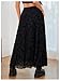 Verdusa Women's Long Maxi Skirt Y2k Gothic Flowy Ruffle Skirts Boho Floral Print Mesh Going Out Outfits Black X-Small