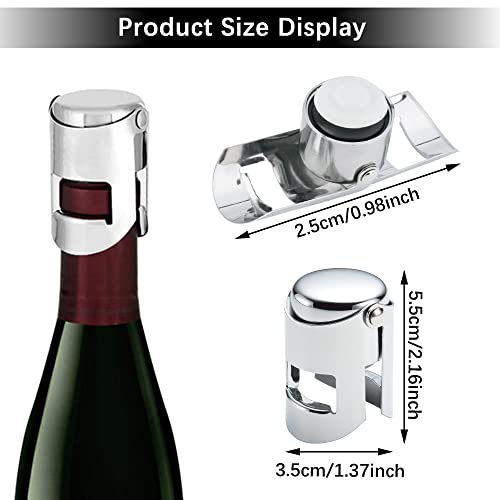 CHRISLZ 6PCS Champagne Stopper RVS Vacuüm Wijnfles Stopper Retain Freshness Sealing Plug (6) - Image 3
