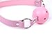 Breathable Leather Harness Mouth Ball Gag Oral Sex Slave Toy for Adult BDSM Bondage Restraints (Pink)