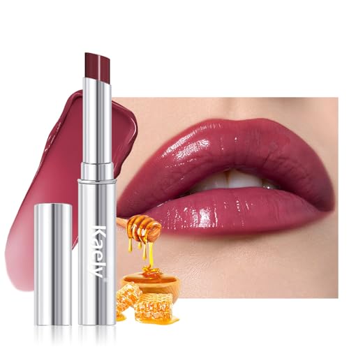 Image of evpct Plum Cherry Honey Lipstick Moisturizing Tinted Lip Balm for Old Women | Hydrating Formula Tinted Lip Oil Stick, Sheer Lightweight Softening, Shine Glowy Lipgloss Lips Color Tint Stain, Cruelty-Free