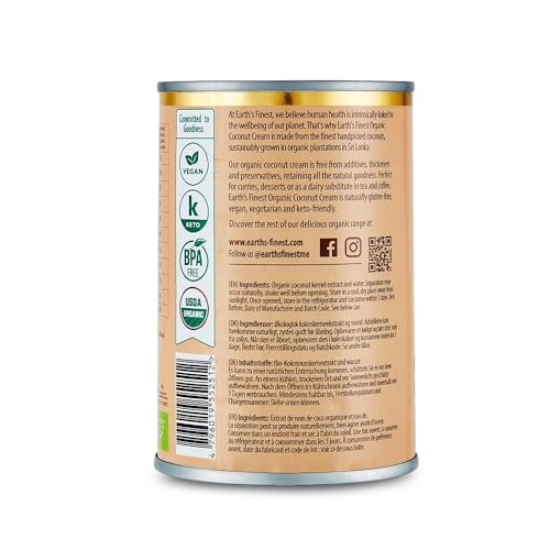 Earth's Finest Organic Coconut Cream 400ml