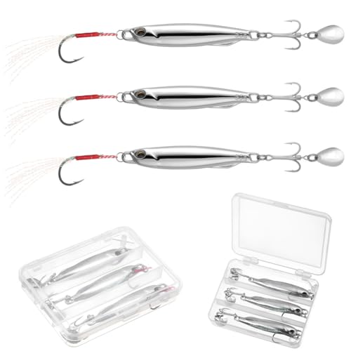 Vicloon Esche Artificiali da Pesca, 3 Pezzi Artificiali Spinning Mare,
