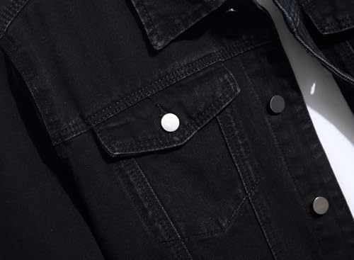 Denim Jacket Men,Stretch Slim Fit Jean Jacket,Ripped Ripened Trucker Denim Coat,Men's Fashion Outdoor Jacket4