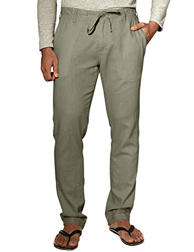 Match Men's Slim Tapered Linen Casual Pants #8059