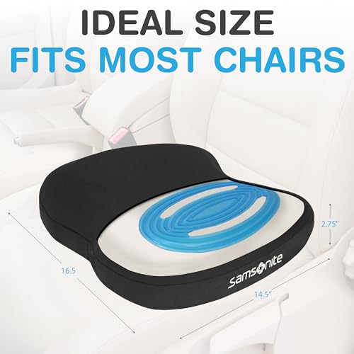 Samsonite SA5451 Orthopedic Cushion Helps Relieve Pain 100% Pure Memory Foam Fits Most Seats