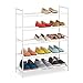 Relaxdays Regał na buty, metalowy, z 5 poziomami, możliwość układania w stos, możliwość rozbudowy, wys. x szer. x gł. 90 x 70 x 26 cm, na maks. 15 par butów, biały