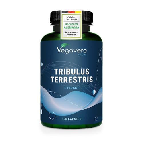 Tribulus Terrestris PURO | 10.800 mg | 90% Saponinas | Masa Muscular | Potenciador + Energizante | Testado en Laboratorio | Sin Aditivos & Vegano | 120 Capsulas | Vegavero