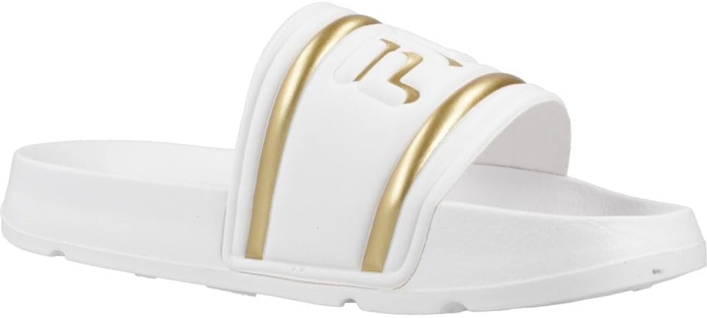 FILA Women's Morro Bay Logo Slippers Wmn Slippers, White gold, 7