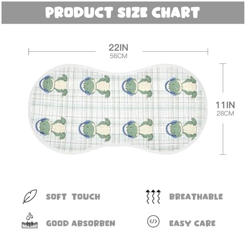 vvfelixl Cute Crocodile with Earphone Burp Cloths for Baby Boy Girls Baby Washcloths Burp Rags 1 Pack2