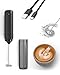 Frullino Elettrico USB Ricaricabile, Montalatte Elettrico Milk Frother Mixer per Drink con Frustino in Acciaio Inox e tubo di stoccaggio per Caffè, Latte, Cappuccino, Matcha immagine
