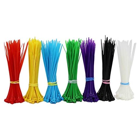 Kafton 100 Assorted Cable Ties Black Natural Coloured Nylon Plastic Zip Tie Wraps Cover