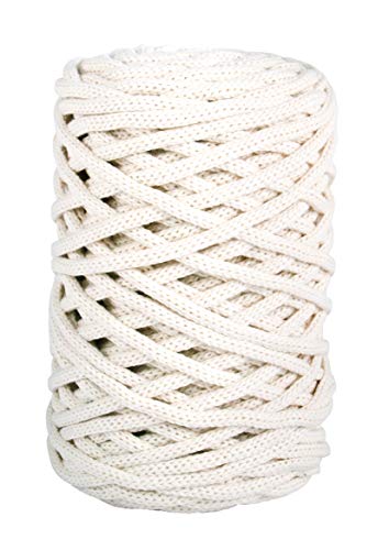Rayher fil crochet Braidy Recycling, tressé, pelote env. 60m, Ø 4mm, ivoire, 42010104