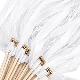 Solivive 50 Stück Wedding Wands Weiß, Zauberstäbe Hochzeit Luftschlangen
